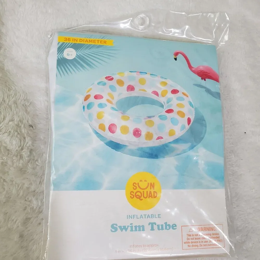 Sun Squad‎ Inflatable Swim Tube 36 in Diameter Ages 6+ summer beach pool kids